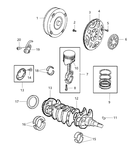 Bolt Connecting Rod [M9X1.0X45.00] Diagram for 6508364AA
