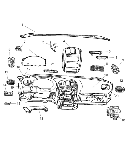 2020 Dodge Charger Switch And Bezel Lighting Control Diagram for YD211J8AB