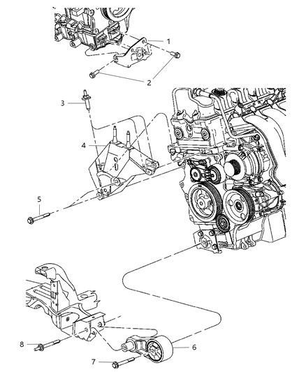 2003 Dodge Neon Isolator Transmission Mount Diagram for 4668966AA