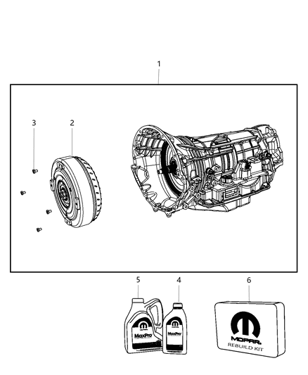 Converter Package Torque Diagram for 68037142AA