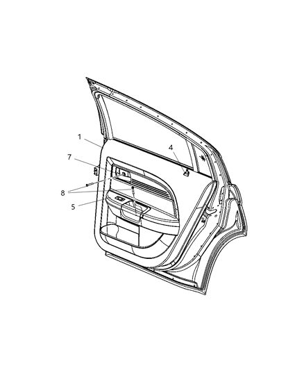 2002 Dodge Grand Caravan Screw Door Trim Diagram for 68018978AA