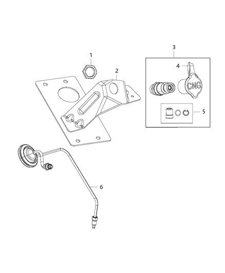 2012 Jeep Liberty Nut Cng Filler Nut 34Mm Diagram for 68165240AA