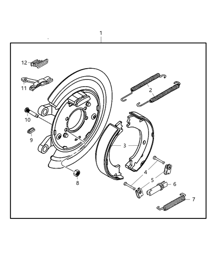 Adapter Assembly Parking Brake Item 8 & 10 Not Serviced Diagram for 52113468AE