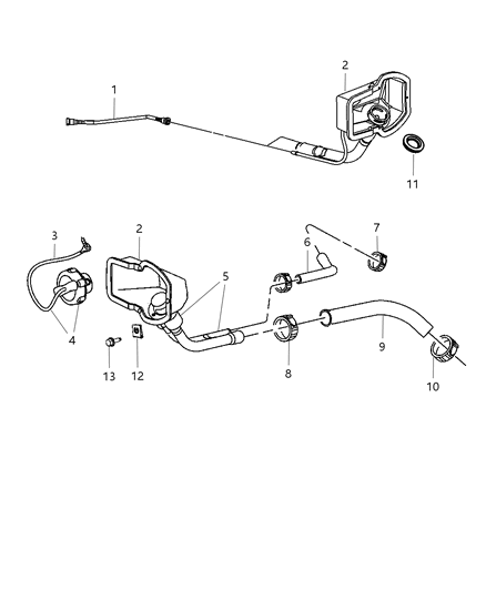 Tube Fuel Filler Diagram for 68003151AA