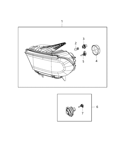 2008 Dodge Challenger Headlamp Diagram for 68299136AB