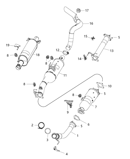 1996 Dodge Stratus Filter Assembly Diesel Particulate Diagram for 68225236AD