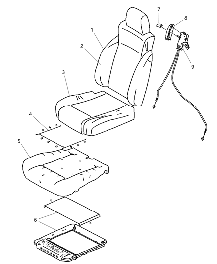 1993 Dodge D150 Screw Trim Cable Release To Recliner Diagram for 5135791AA