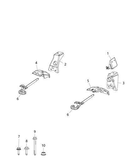 2020 Jeep Compass M10X1.50X100 Hexagon Head Screw & Washer for Tow Hook Diagram for 6508544AA