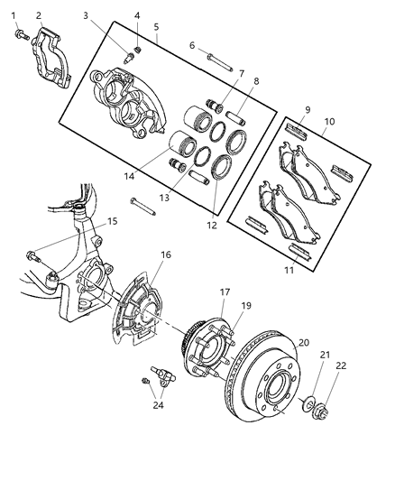 1989 Chrysler Fifth Avenue Hub And Bearing Brake Diagram for 52010206AC