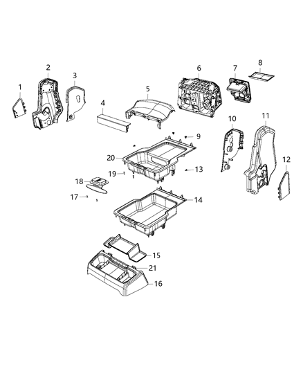 2020 Ram 1500 Rear Compartment, Black Diagram for 6MU74TX7AE