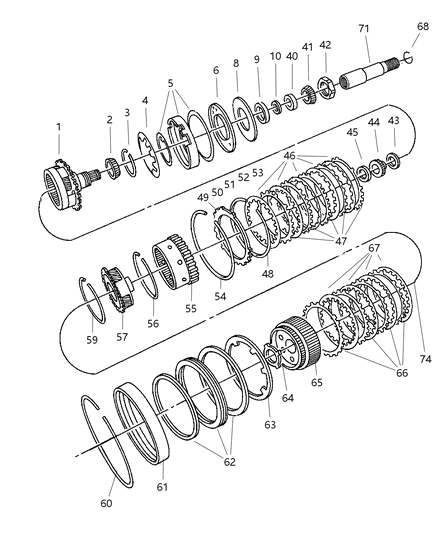 Output Shaft Transmission Extension Diagram for 52852997AB