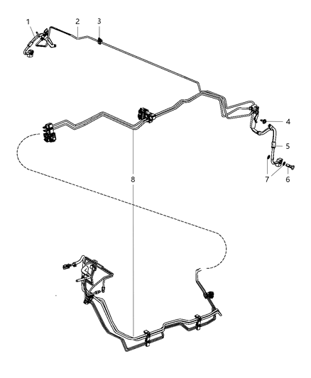 2013 Jeep Wrangler Bundle Fuel And Brake Tube Diagram for 52124026AI