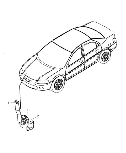 1989 Dodge D250 Horn And Bracket Low Note Diagram for 5026977AA