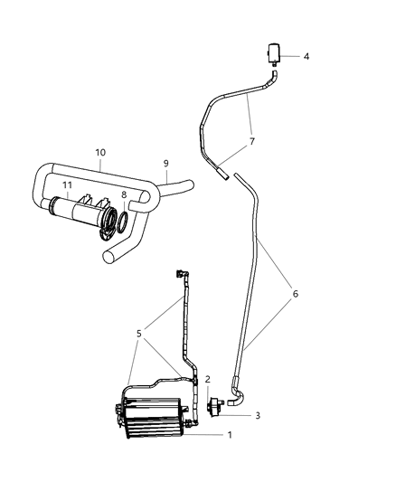 Detector Evaporative System Integrity Module with Canister Diagram for 52855827AA