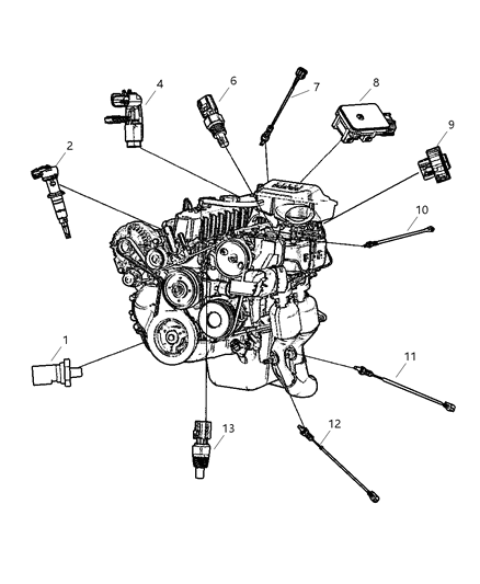 1993 Jeep Grand Wagoneer Sensor Oxygen Diagram for 56041887AA
