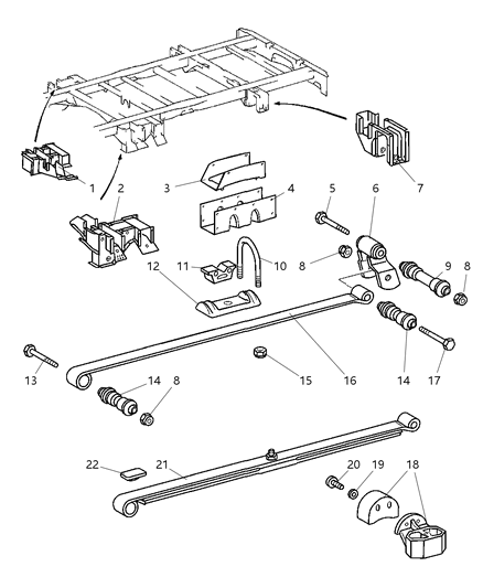 Bracket Spring Shackle Diagram for 5136654AA