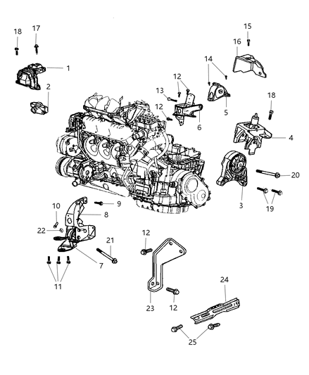 Support Engine Mount Diagram for 4861269AB