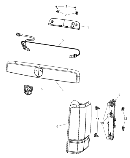 1986 Dodge Aries Lamp Tail Stop Backup Diagram for 55157161AD