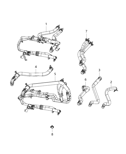 2005 Chrysler Town & Country Hose Heater Supply Diagram for 5058792AC