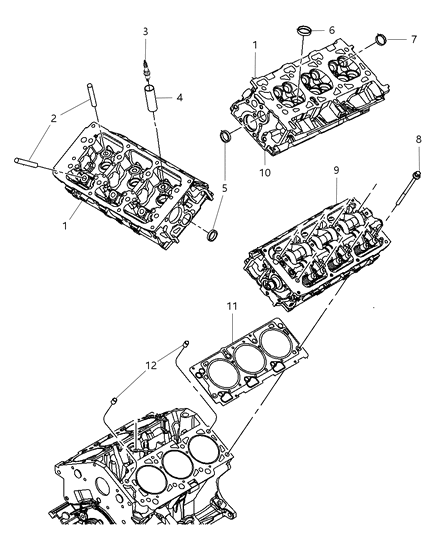 1985 Dodge Aries Head Cylinder Does Not Include Spark Plug Tubes Diagram for R5635488