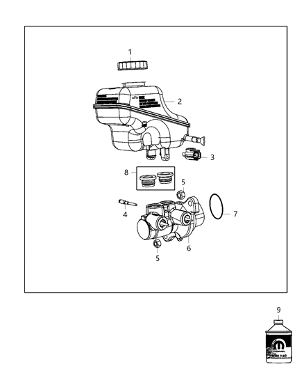 Master Cylinder Brake Diagram for 68048551AB