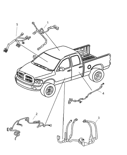 2008 Chrysler PT Cruiser Wiring Front Door Diagram for 56049653AE