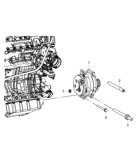 2019 Jeep Wrangler Generator Engine Diagram for 4801835AC