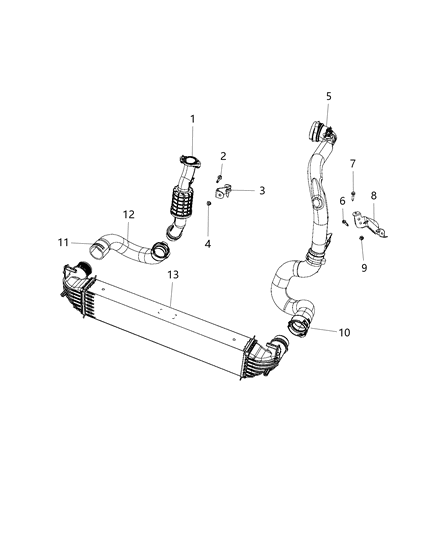 Cooler Charge Air Diagram for 68256133AA