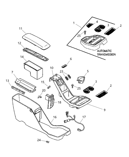 Base Armrest Diagram for 5018906AA
