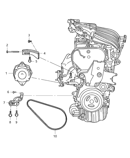 Belt Alternator Drive 2.4L Diagram for 4668380AC