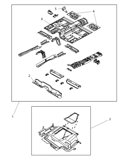 2012 Dodge Journey Pan Front Floor Diagram for 5067837AH