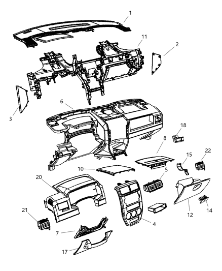 Kneeblocker Steering Column Opening Diagram for 4664364AA