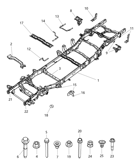 Frame Assembly Chassis Diagram for 68320911AB