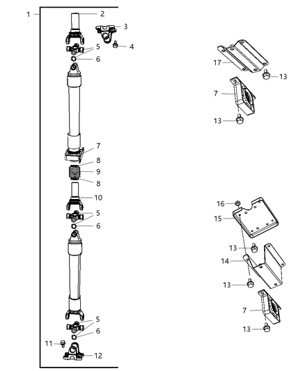 2001 Chrysler Concorde Flange Drive Shaft Diagram for 5135579AA