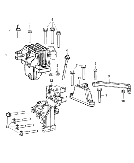 2002 Chrysler Town & Country Isolator Transmission Mount Diagram for 5147131AD