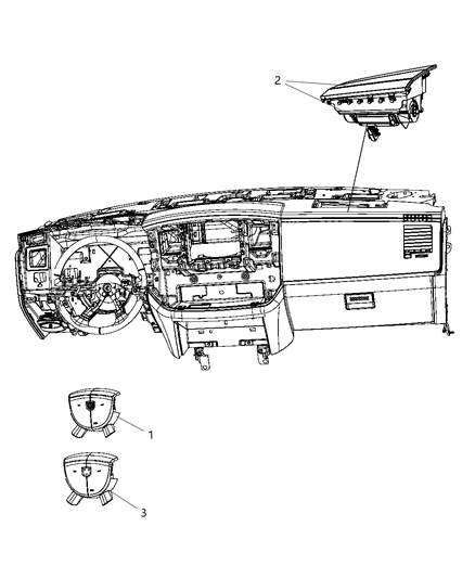 Air Bag Driver, Driver Side Diagram for 1EF19GTVAC