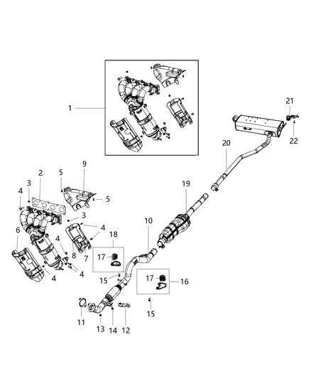 1991 Dodge Ram 50 Muffler And Tailpipe Exhaust Diagram for 68249234AE