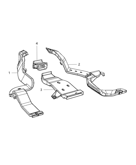 1986 Chrysler New Yorker Duct Floor Rear Diagram for 55056920AB