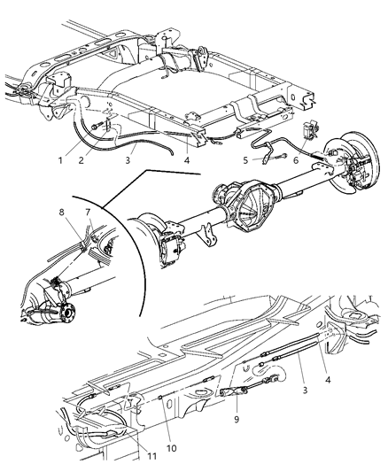 Tensioner Parking Brake Cable Diagram for 52010319AA