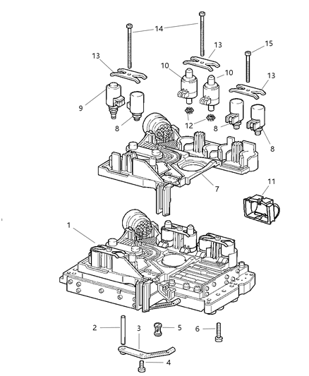 1985 Dodge Aries Valve Body Complete Diagram for R2108213AC