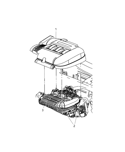 1985 Dodge D250 Plenum Intake Manifold Includes Items 2-12 Diagram for 4593649AB