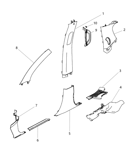 Panel Cowl Side Trim Diagram for 1GM00DX9AC