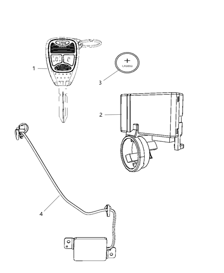 2004 Dodge Grand Caravan Receiver Keyless Entry Diagram for 5026157AO
