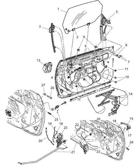 2004 Chrysler PT Cruiser Seal Lock Pillar Belt Diagram for 5067351AB