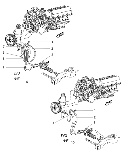 Hose And Cooler Power Steering Diagram for 52106736AD