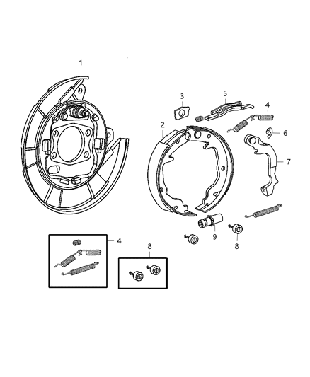 1988 Dodge D350 Strut Parking Brake Diagram for 5191259AB