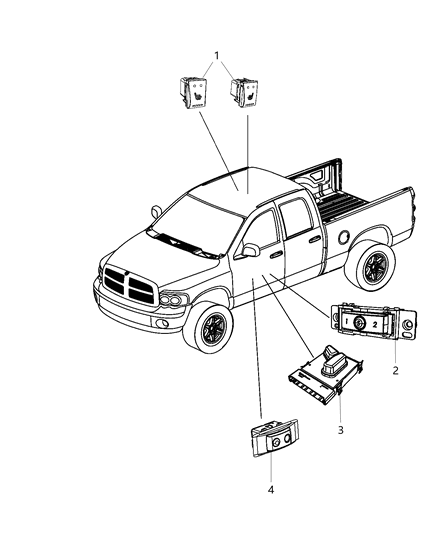 1996 Dodge Stratus Switch Power Seat Diagram for 56040636AD