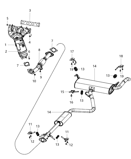 Pipe Exhaust Diagram for 68191947AA