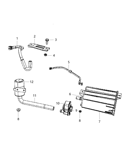 Canister Package Vapor Includes Seal Diagram for 68018927AA
