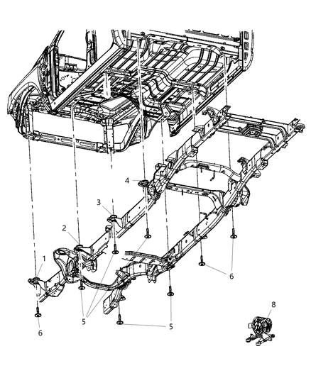 2012 Jeep Patriot Cushion Body Hold Down Fesm Diagram for 68349235AB